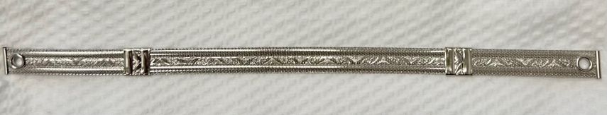 POLICE METALLIC CAP STRAP - FLORAL DESIGN - SILVER.